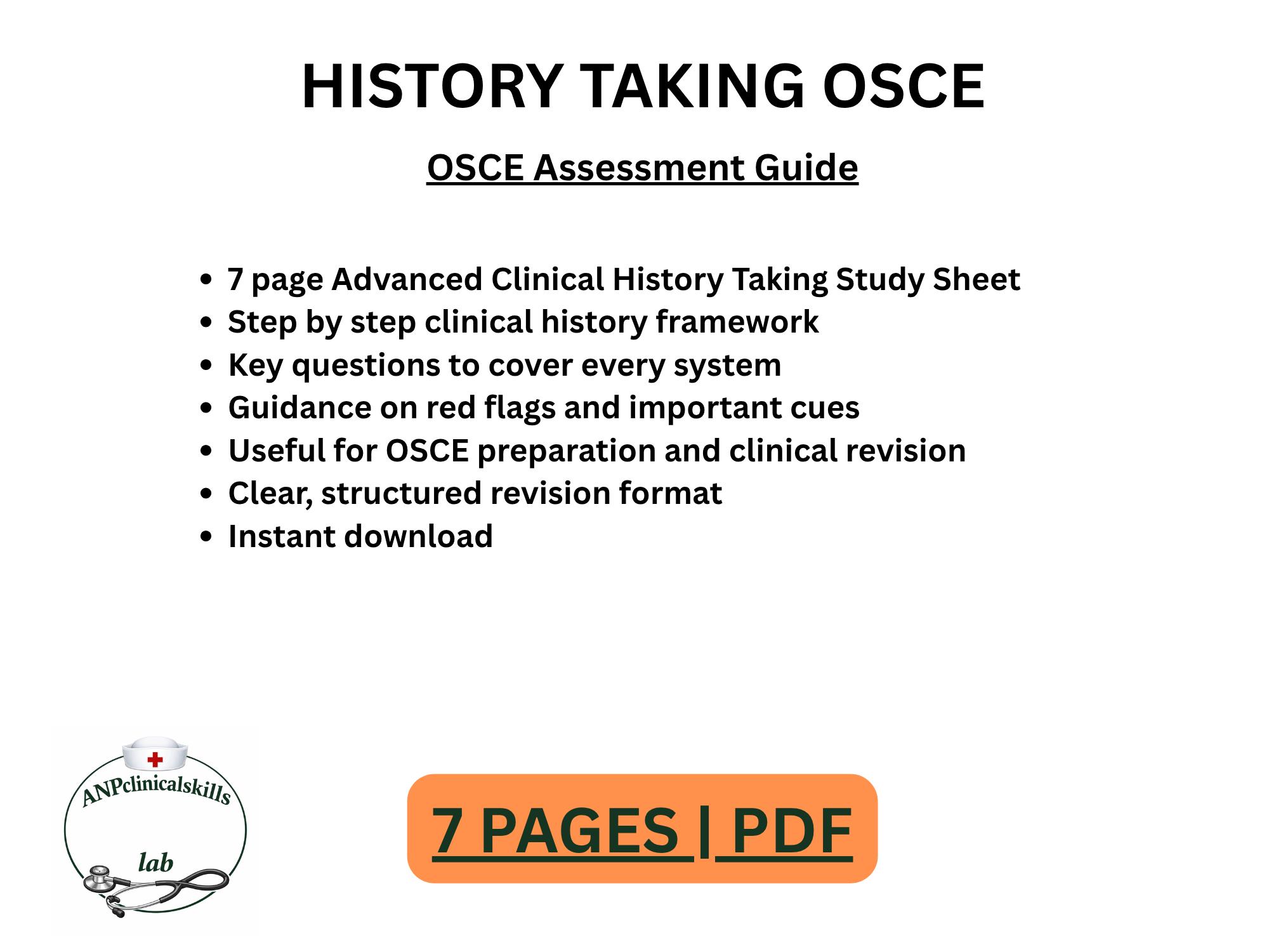Patient Script Osce Clinical History Taking OSCE | Nursing Notes | Clinical Skills ...
