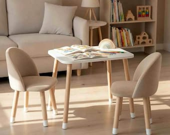 Kids Chair, Toddler Chair, Velvet Stool for Children, Handmade Furniture