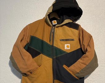 Carhartt Reworked Patched Hooded Jacket Medium