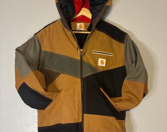Carhartt Reworked Patched Hooded Jacket Large