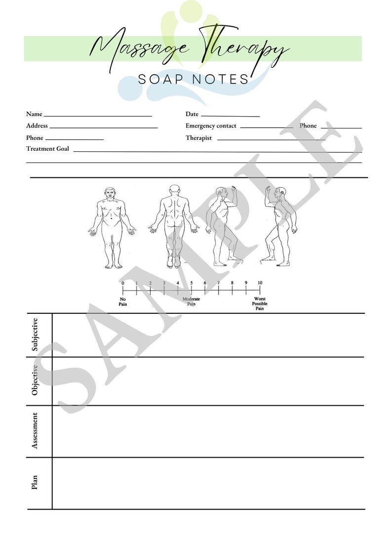 Massage Therapy Client Intake Forms Bundle | SOAP Notes, PDF Templates ...