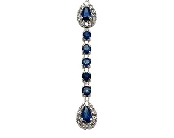 Tanzanite and Diamond dangle earrings with 18K white gold