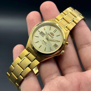 Vintage Orient Automatic Watch | Gold Sunburst Dial, 21 Jewels, | Mens Watch | Anniversary Gift