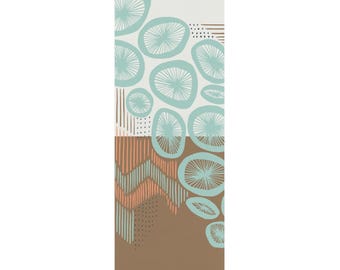 Coastal Abstract Yoga Mat | Seafoam, Teal, Sand Waves Non-Slip Pilates Mat