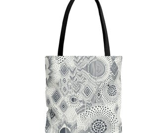 Sacred Geometry Tote Bag | Mandala Market Tote | Boho Yoga Carryall