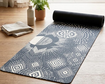 Non Slip Yoga Mat Exercise Workout Mat Home Gym Sacred Geometry Minimalist