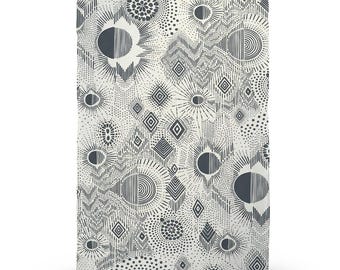 Modern Geometric Travel Blanket with Pouch | Neutral Circle Pattern, Elevated Travel Essential