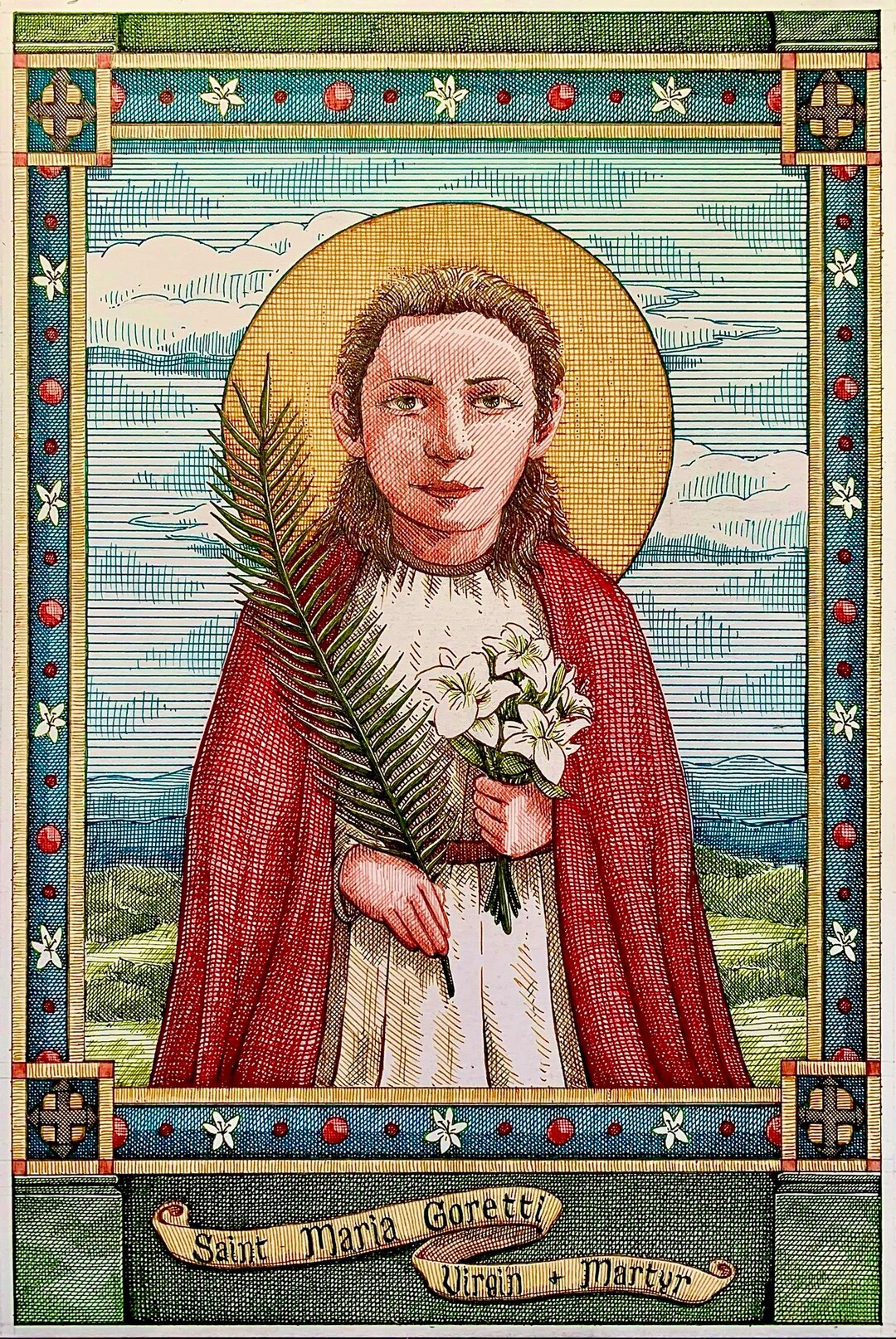 Saint Maria Goretti Catholic Hand-drawn Artwork - Etsy