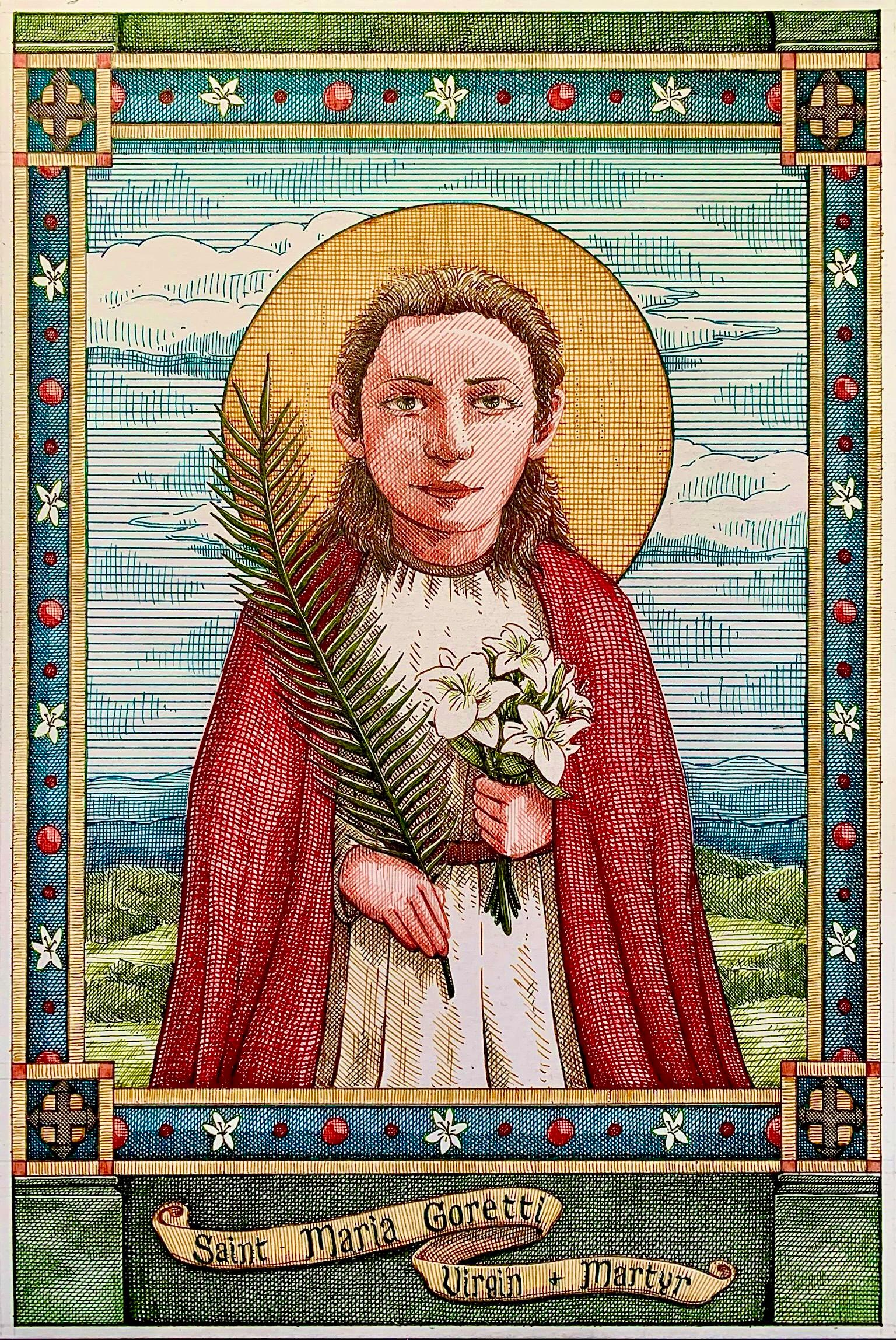 Saint Maria Goretti Catholic Hand-drawn Artwork - Etsy
