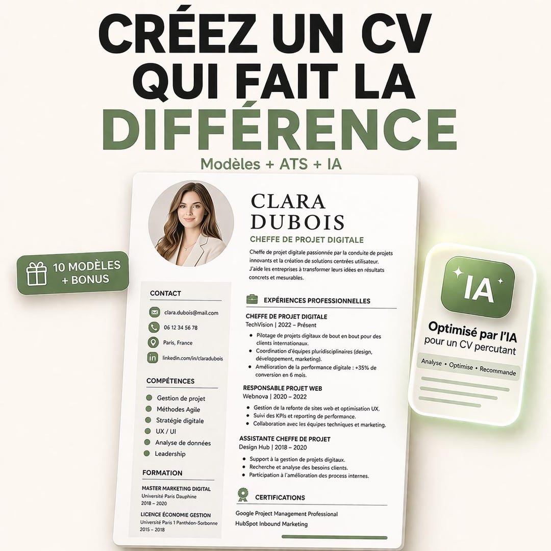CV for Work-study Program (word + ATS) | 10 Editable Student CV ...
