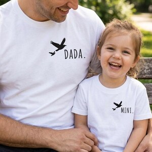 Mini and Dada Bird Toddler Tee, Matching Dad and Kid, Fathers Day Gift (2T-5/6)