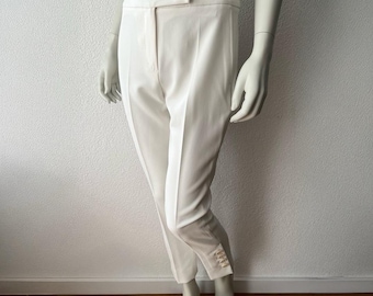 Max Mara Tailored Trousers EU38, Main Line Designer Pants Women, Slim Tapered Pants, Elegant Minimalist Trousers, Luxury Workwear, Buttons