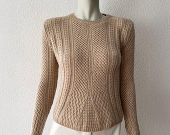 Pull Max Mara en poil de chameau, taille M (UE), maille iconique pour femme, pull luxueux en laine mélangée, maille douce et ajustée, pull minimaliste intemporel