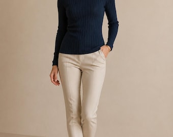 Max Mara Leisure Turtleneck Quiet Luxury Old Money Italian Designer Knit Top European Chic Minimalist Fashion EU 38 Timeless Chic Couture
