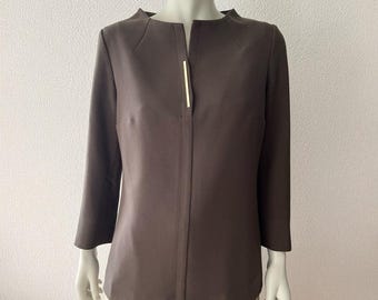 Top Natan color tortora, taglia EU 38 US 6, camicetta elegante e raffinata, moda belga, top minimalista ed elegante, stile chic e regale per donna, capsule collection