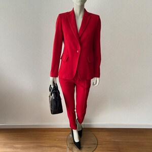 Max Mara Studio Red Wool Suit EU38, Designer Pantsuit Women, Luxury Tailored Blazer Trousers Set, Power Suit, Formal Business Outfit, Italy