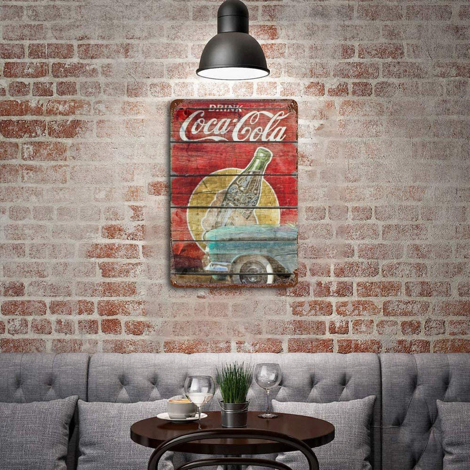 Coca-cola Rusted Vintage Metal Wall Art Tin Sign-11.8