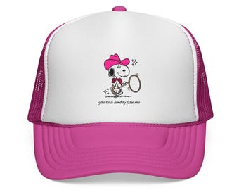 Cowgirl Snoopy Trucker Hat | rodeo western hat