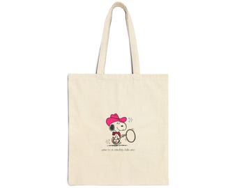 Snoopy Cowboy Like Me Cotton Canvas Tote Bag