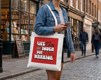 Classic Tote Bag Red 60,s Design