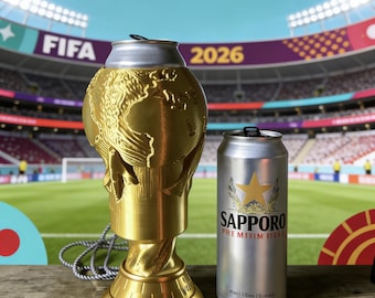 Homemade World Cup Trophy Beer Can Holder – Soccer Championship Drink Cooler FIFA