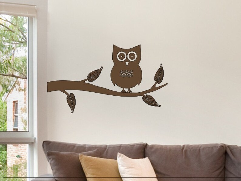 Owl On A Tree Branch Wall Sticker Decal Nice Decor For Any Room