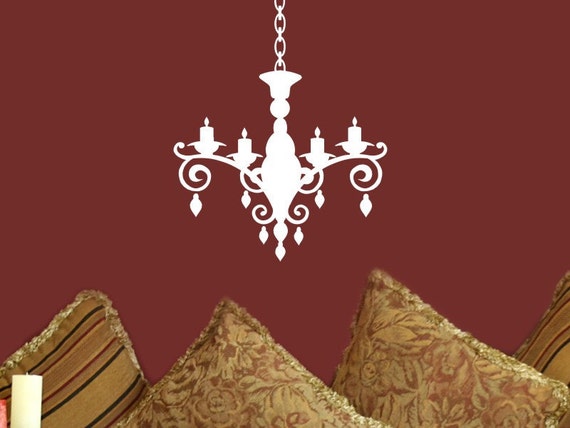 Chandelier Decal Wall Decor Vinyl Decorations Fancy Silhouette Image 0