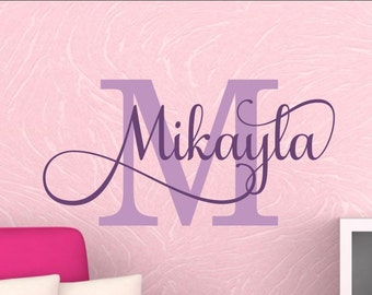 Name Wall Decal Girl Name Wall Decal Personalized Girl Name Decal Baby Girl Nursery Name Decal Nursery Wall Decal Wall Decor Custom Gold