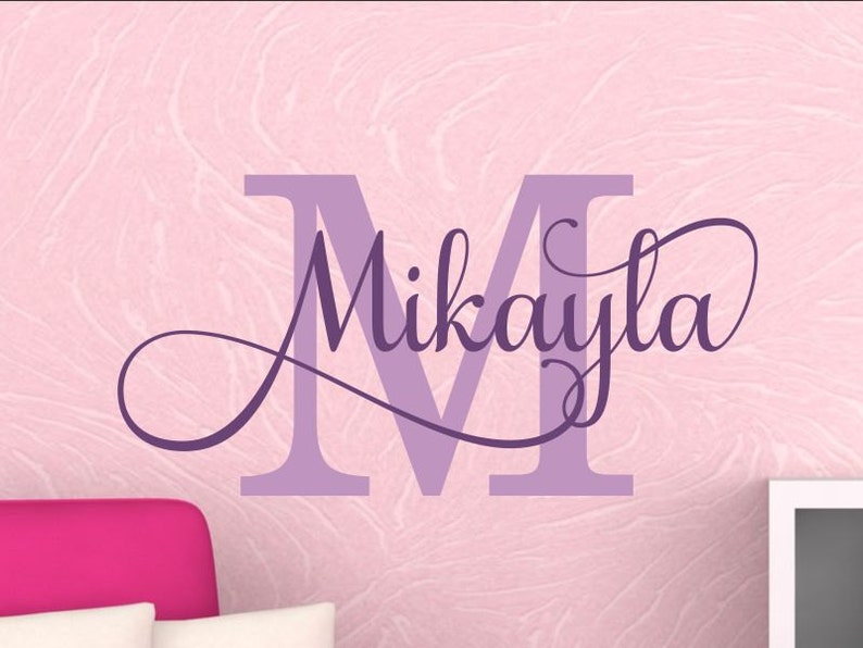 Personalized Name Wall Decal Girl Baby Name Decal For Wall Baby Girl Nursery Name Decal Girls Bedroom Monogram Wall Decal Custom Name Decal 