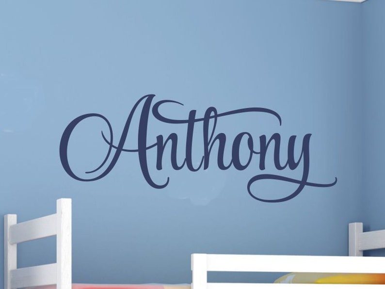 Personalized Name Wall Decal Boy Nursery Name Decal Boys Etsy