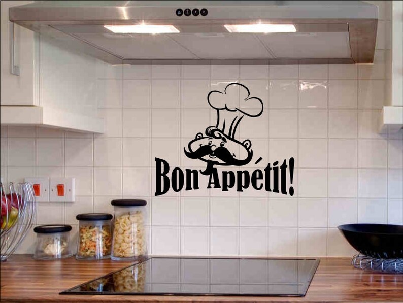 Bon Appetit Wall Decal Kitchen Decor E Dining Room Decorations Sticker Removable Vinyl Lettering Chef Backsplash Back Splash
