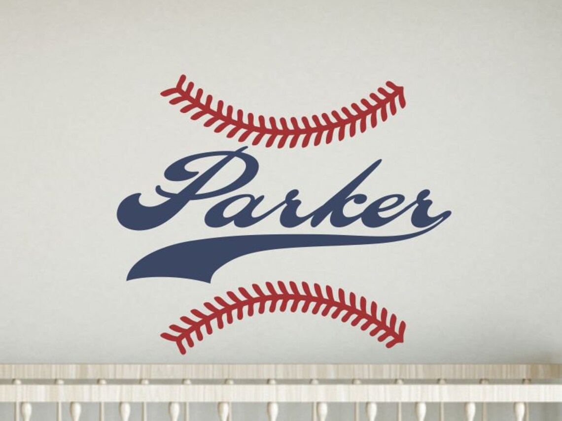 Personalized Name Wall Decal Boy Baseball Nursery Decor Etsy