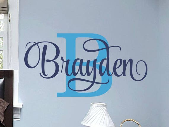 Name Wall Decal Boy Name Decal for Wall Nursery Wall Decal Boy | Etsy