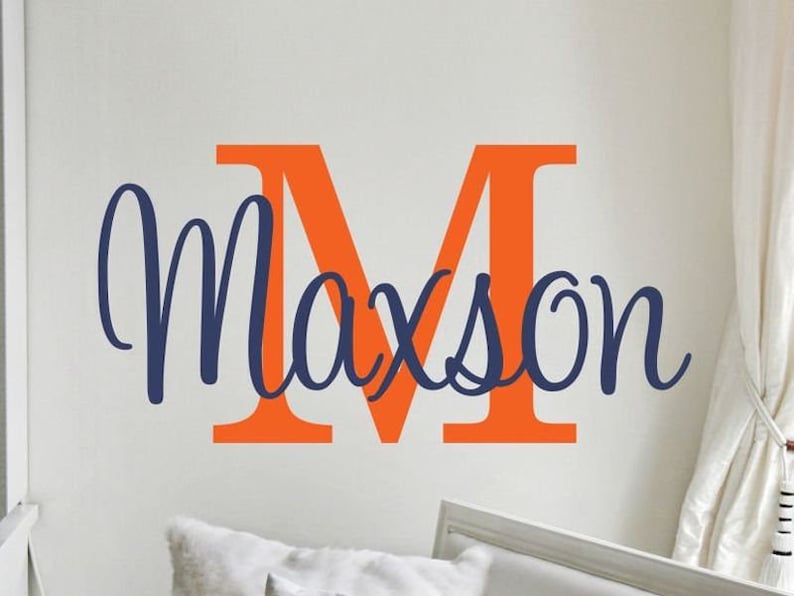 Custom Name Wall Decal Boy Bedroom Decor Baby Boy Nursery Name Etsy