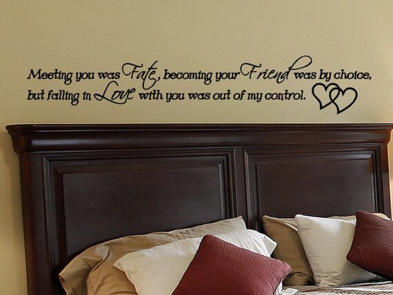 master bedroom wall decal wall decor love quotes wall art vinyl lettering  decorations removable romantic quote meeting you was fate