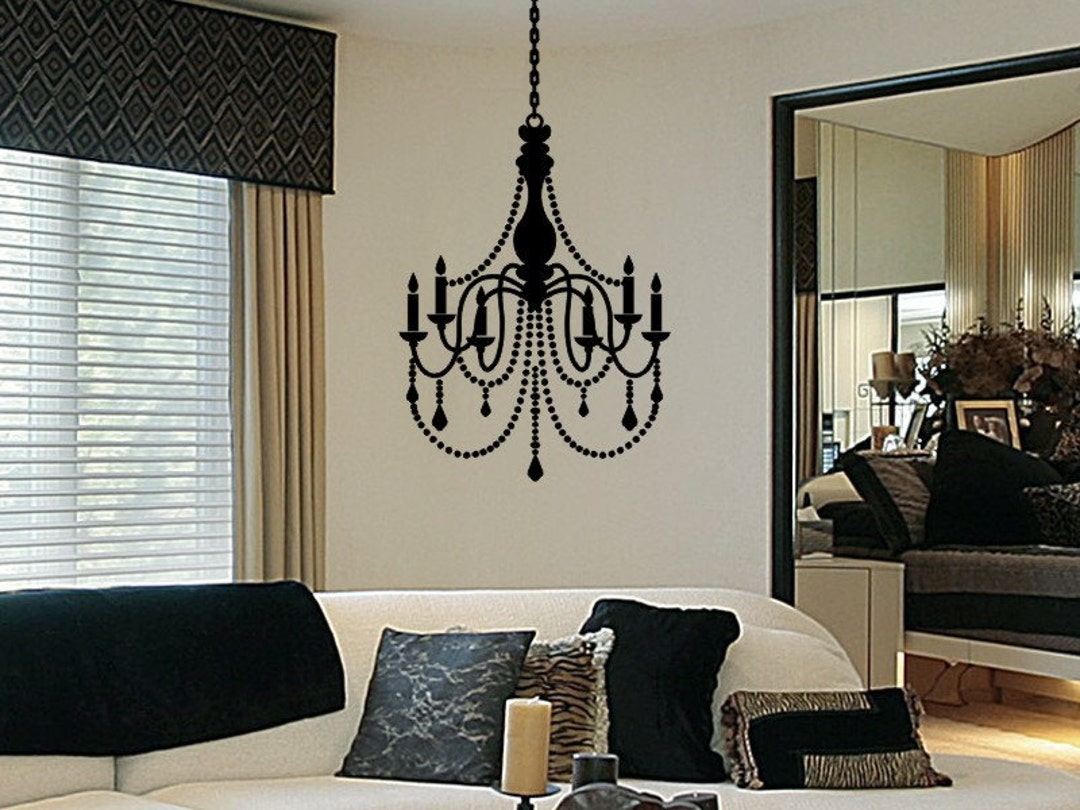 Chandelier Wall Art Chandelier Wall Decal Vinyl Wall Decal Etsy