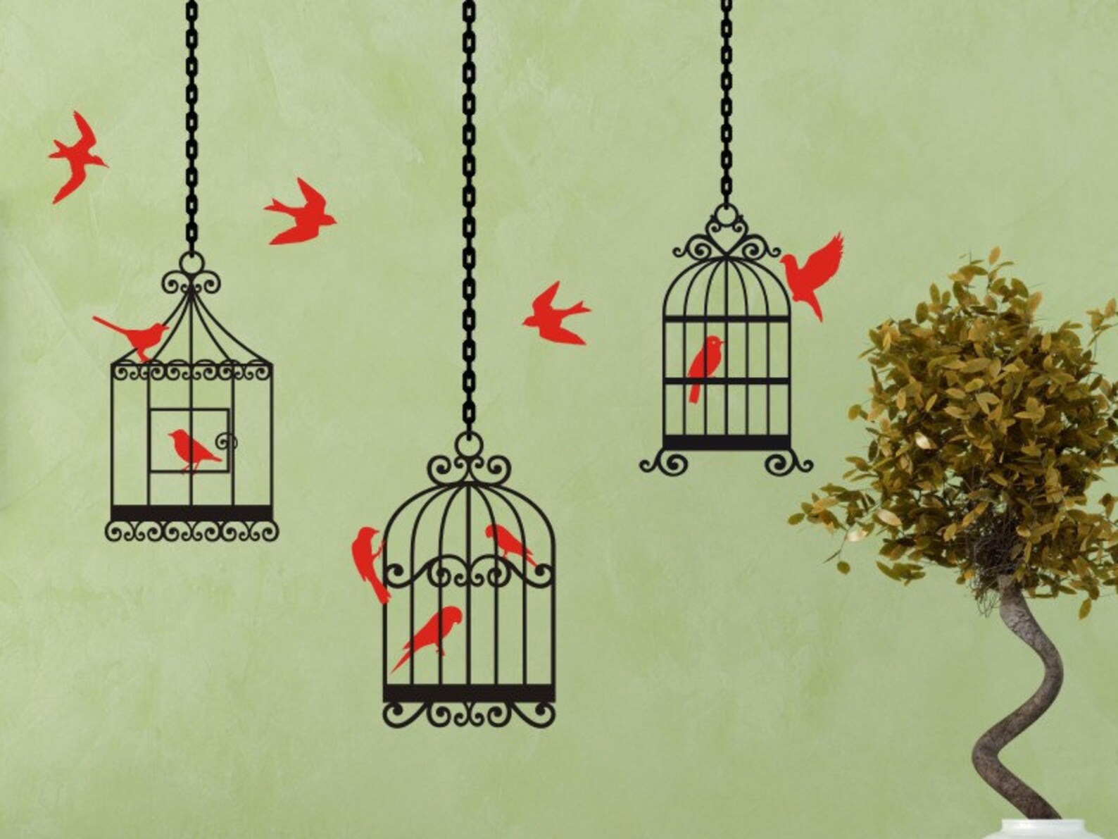 Bird Cage Wall Decal Nursery Wall Decal Nursery Decor Girl Etsy