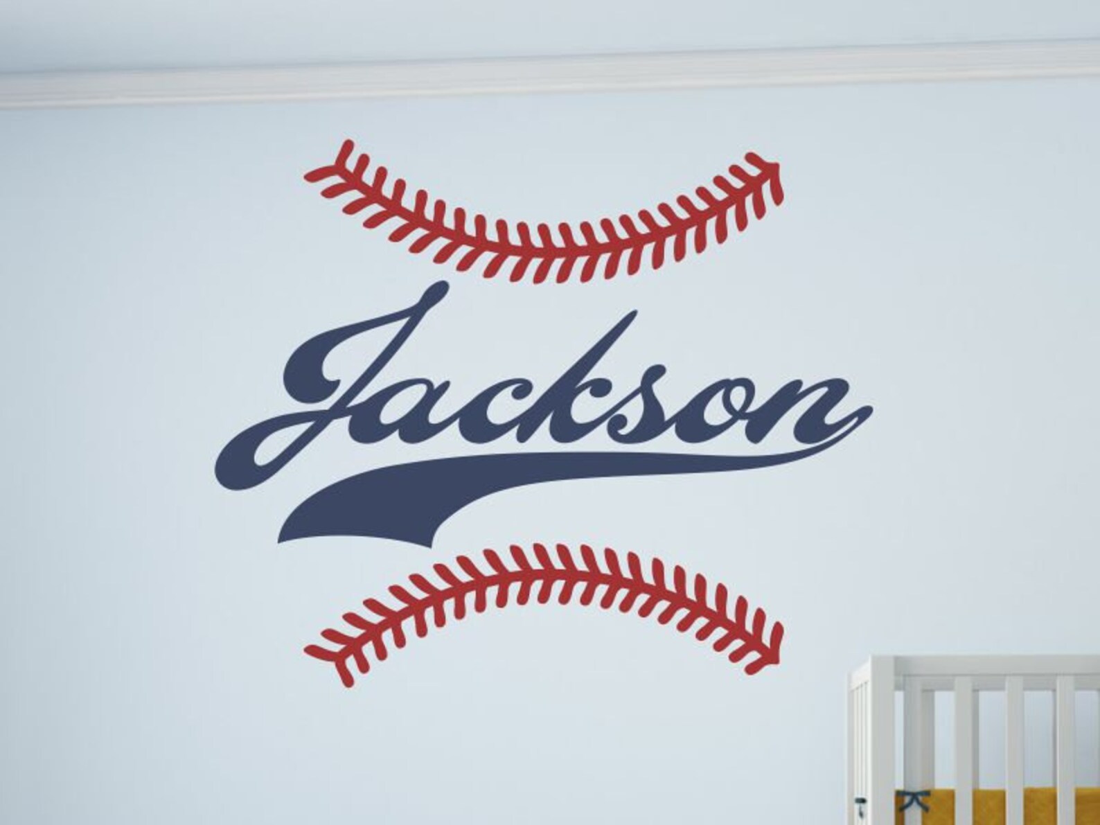 Personalized Name Wall Decal Boy Baseball Nursery Decor Etsy