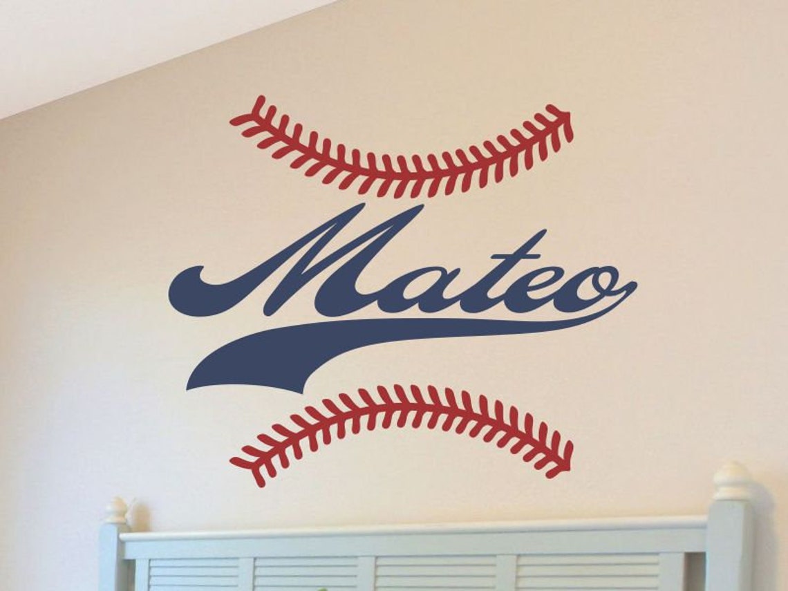 Personalized Name Wall Decal Boy Baseball Nursery Decor Etsy