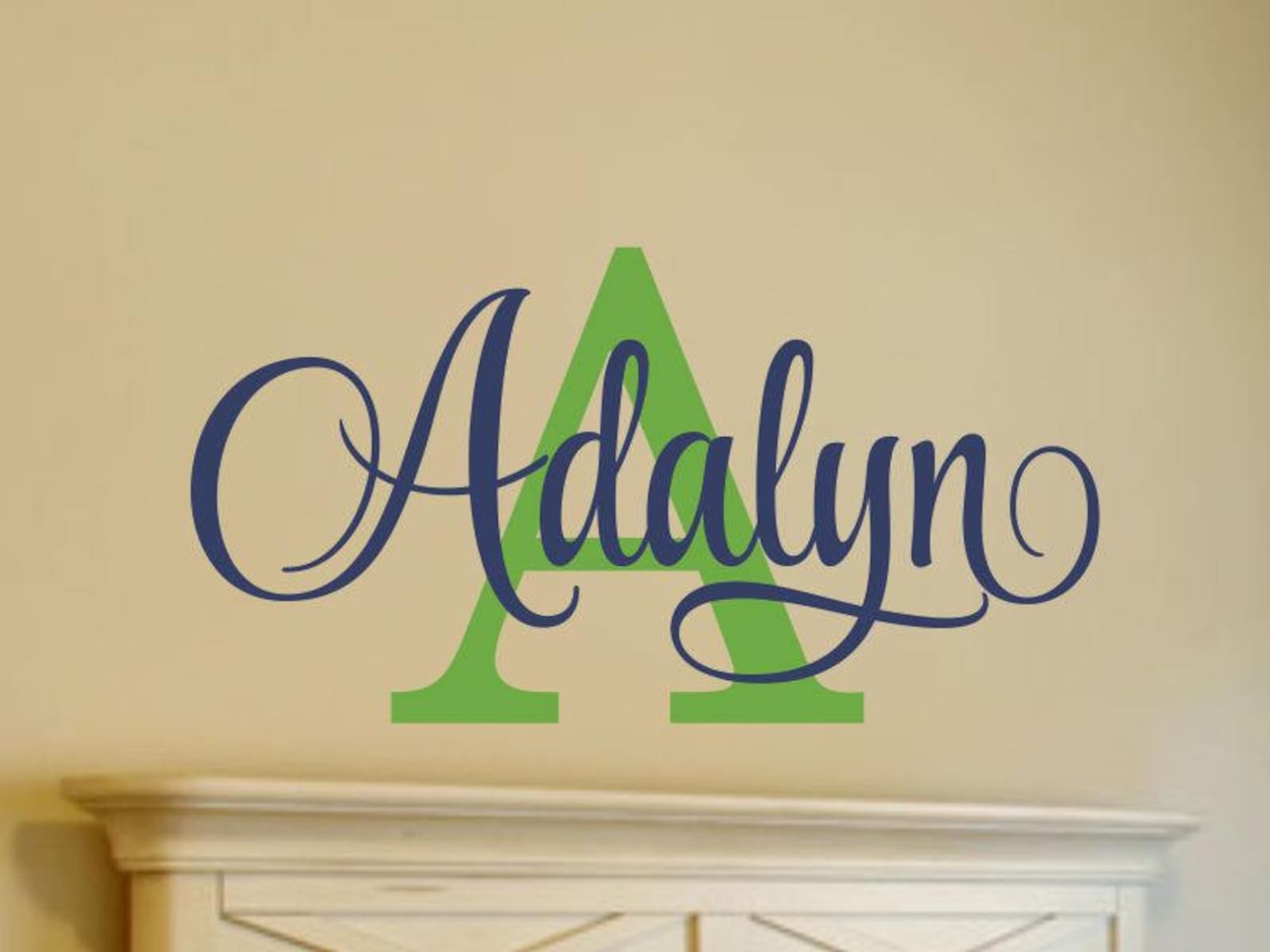 Personalized Name Wall Decal Girl Monogram Initial Swirly Name Etsy