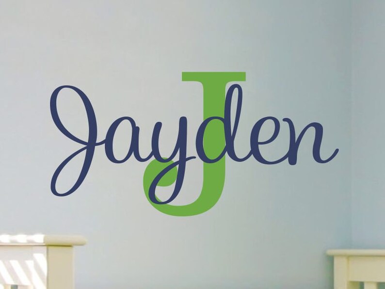 Personalized Boys Name Wall Decal Baby Boy Nursery Name Decal Etsy