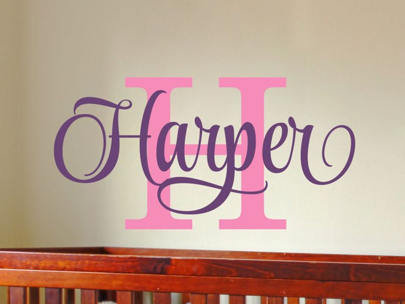 Personalized Wall Decal Girl Name Wall Decal Nursery Wall Etsy