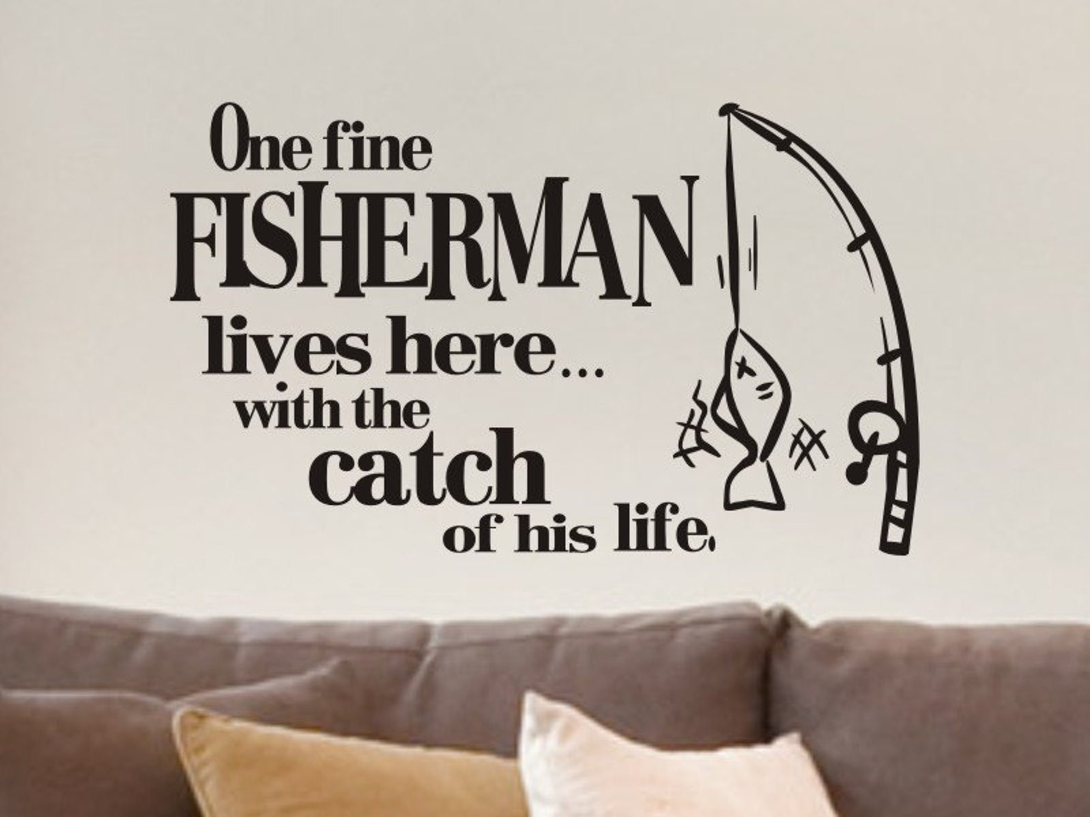 Fishing Decor Man Cave Decor Fishing Decal Vinyl Wall Decals Etsy