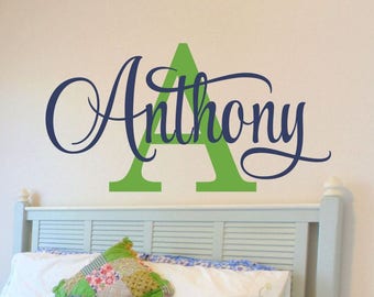 Name Wall Decal Teen Boy Room Decor Name Decal for Wall Nursery Name Decal Boy Room Wall Decor Initial Wall Decal Baby Boy Nursery *