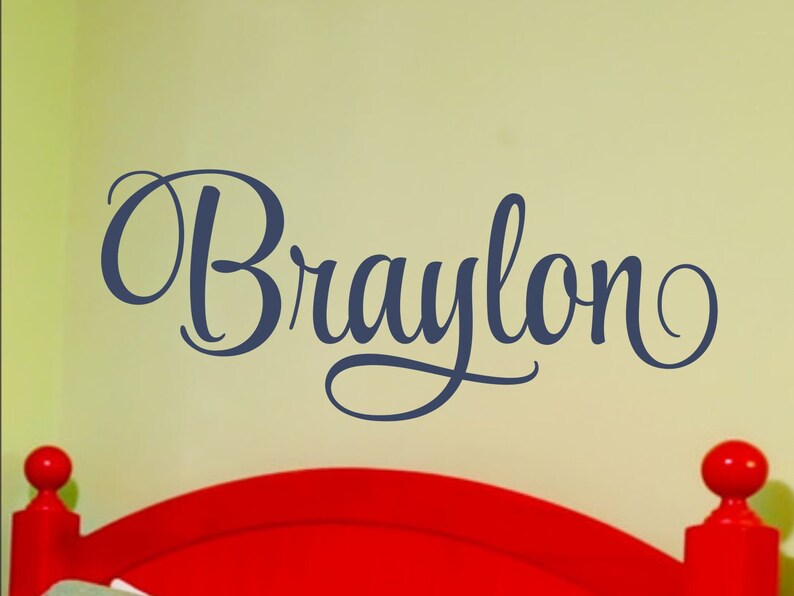 Personalized Name Wall Decal Boy Nursery Name Decal Boys Etsy