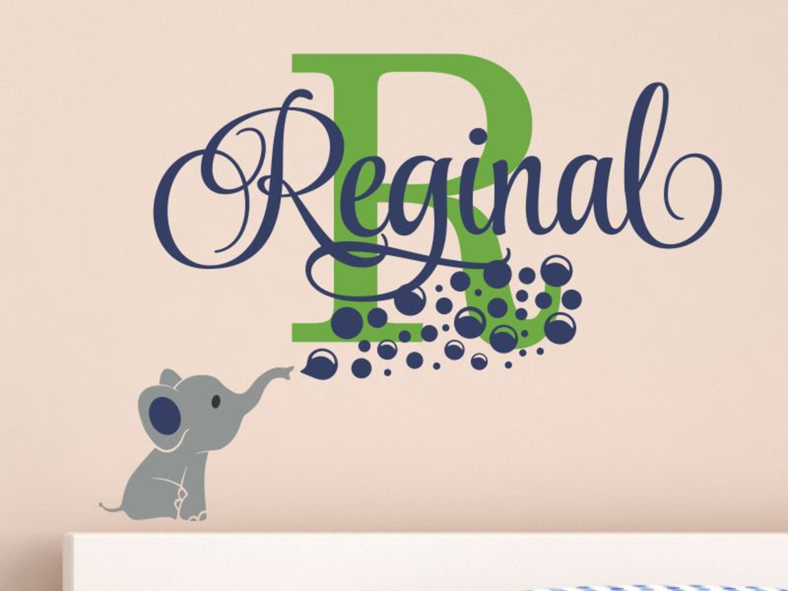 Name Wall Decal Nursery Name Decal Elephant Nursery Wall Decal Etsy