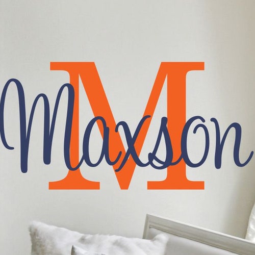 Personalized Name Wall Decal Boy Clouds Nursery Decals Etsy
