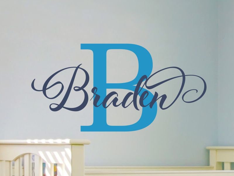Boy Room Decor Name Wall Decal Personalized Decor Baby Boy Etsy