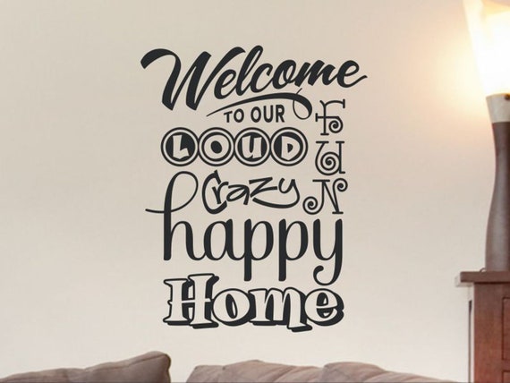 Family Wall Decal Living Room Welcome Wall Decal Living Room Decor Entryway Decor Welcome Decal Farm House Decor Country Home Decor