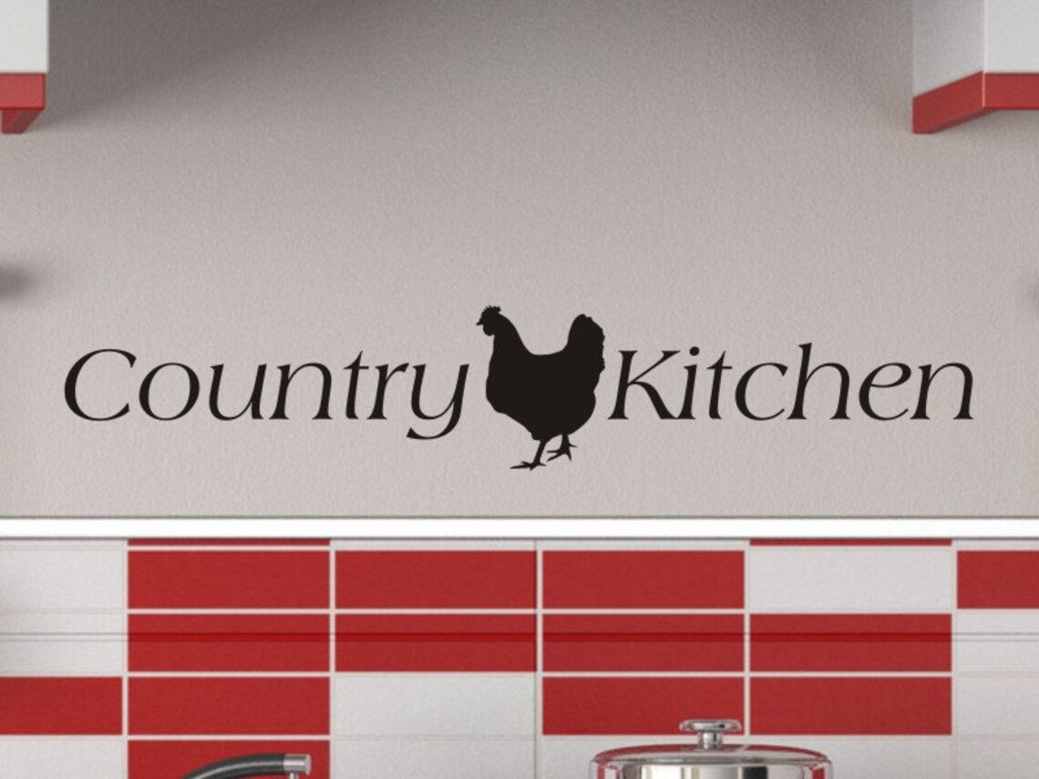 Kitchen Wall Decor Country Kitchen Wall Decal Rooster Decal Etsy